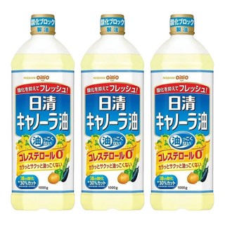 OilliO 油菜籽油, 嚴選優良芥花籽製成, 1kg, 3瓶