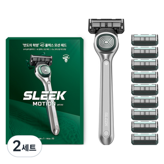 Slick Motion刮鬍刀組, 2套, 刮鬍刀 + 刮鬍刀片 10入