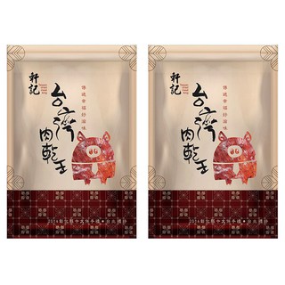 軒記 台灣肉乾王 黑胡椒金薄豬肉乾, 100g, 2包