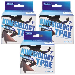 YASCO 昭惠 彈性運動貼布 NO.918 2.5cm x 4.5m 肌肉和關節護理貼布, 2個裝, 3盒