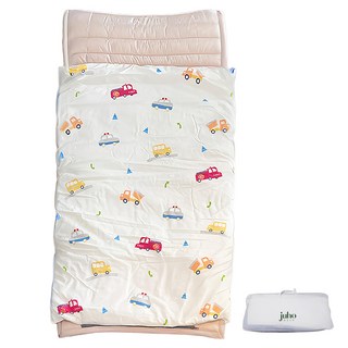 Juho deco 幼兒園午睡袋 防螨款 附提袋, 工程車車 白色