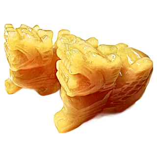 養慧軒 天然黃玉貔貅擺飾 一對 招財擺件, 黃色