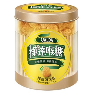 VALDA 樺達 喉糖, 檸檬薄荷口味, 舒暢潤喉, 清新口氣, 160g, 1罐