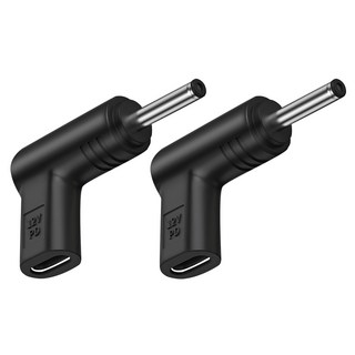 UniSync Type-C母轉DC公PD誘騙轉接頭 12V 5.5*2.1mm 黑色, 2個