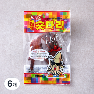 한양식품 매콤한 오징어 숏다리, 20g, 6개