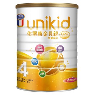 unikid 佑爾康 金貝親 OPO Premium 兒童配方 4號, 850g, 1罐