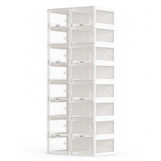 ANT BOX 螞蟻盒子 透明變身鞋櫃 輕鬆收疊 一體成形 3分鐘快速組裝, 淨白透明, 1個