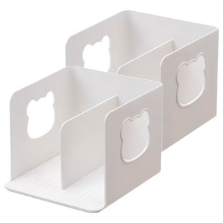 FAmILyLIFE 生活 可愛小熊雙槽兒童書架 A-171-W 310g 2個, 白色, 2層, 1組