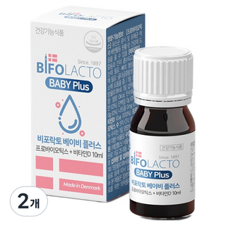 BIFOLACTO 比樂多 Baby Plus 含維他命D益生菌液體滴劑, 2個, 10ml