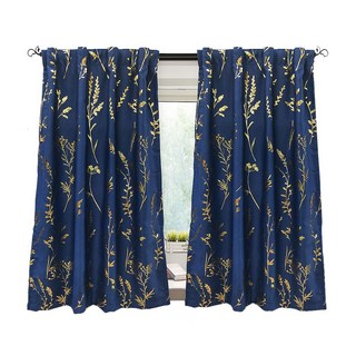 小銅板 遮光窗簾寬 2片, 深藍色