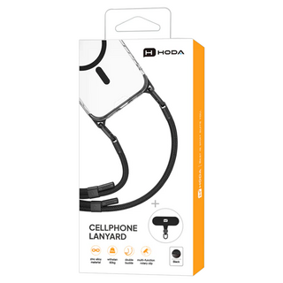 HODA 好貼 雙扣手機掛繩, 黑色 + 霧黑, 1個