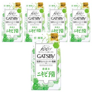 GATSBy 潔面濕紙巾 控油型, 5包