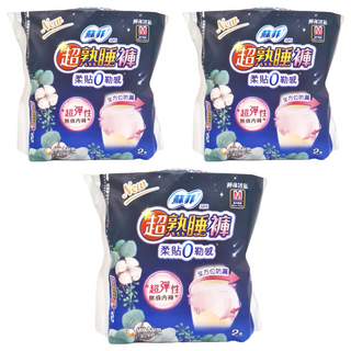 SOFY 蘇菲 超熟睡內褲型衛生棉, M(臀圍80~95cm), 2件, 3包