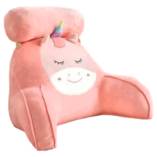 葉子小舖 卡通絨毛靠枕 大 粉色獨角獸, 1個