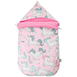 我家寶貝 嬰幼兒純棉防驚跳豆豆絨睡袋 加厚新生兒抱被 含保暖披肩 108*52cm