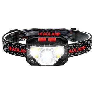 AHOYE 8種模式防水自動感應探照頭燈, 黑色, 1個