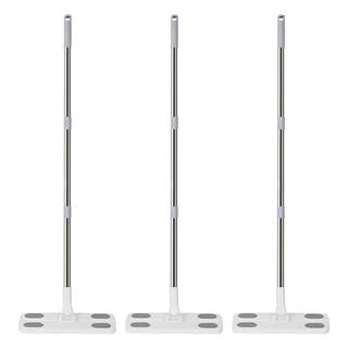 靜電除塵拖把,搭配可拋式濕巾, 強力去汙輕鬆乾淨,可360度旋轉, 112.5 x 24.5 x 9.7cm, 3支