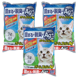 IRIS OHYAMA 愛麗思歐雅瑪 抗菌貓砂, 9L, 3包