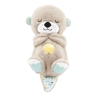 Fisher-Price 費雪 安撫睡眠小水獺, 30分鐘輕柔音樂, 模擬呼吸, 柔軟材質, 外層布料可水洗, 1個, 28 x 14 x 20cm