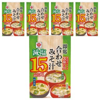 Masuya Miso 升屋 15食入綜合即食減鹽味噌湯 含3種配料, 300g, 5袋