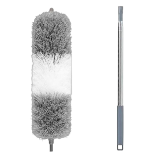 葉子小舖 加長伸縮桿除塵撢, 伸縮桿 灰色 + 白色, 1支