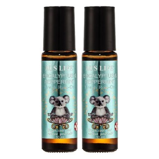 AUS LIFE 澳思萊 尤加利勁涼滾珠精油棒 10ml 含尤加利和薄荷精油, 2瓶