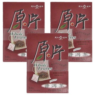 天仁茗茶 原片普洱茶 單包防潮, 2.8g, 18包, 3盒