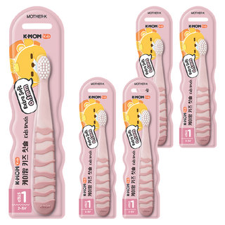MOTHER-K K-MOM 纖柔護理兒童牙刷 (2Y-5Y) - 糖果粉, 0.1mm 超軟毛, 1入, 5支