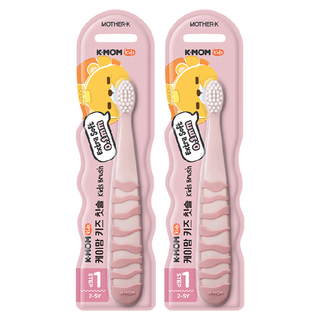 MOTHER-K K-MOM 纖柔護理兒童牙刷 (2Y-5Y) - 糖果粉 0.1mm 超軟毛, 1入, 2支