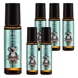 AUS LIFE 澳思萊 尤加利勁涼滾珠精油棒 10ml 含尤加利和薄荷精油, 6瓶