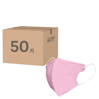 淨新科技 3D立體細耳成人醫療口罩, 50片, 1盒, 亮粉色