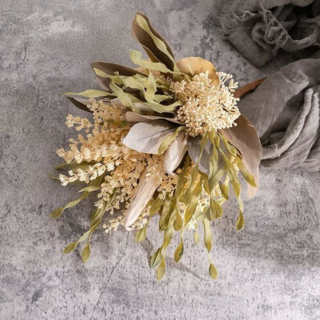 KUIBAO 快豹生活 Simple簡約仿真花束, 白色 阿橙海草花束