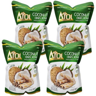 AROI香蘭風味椰子捲 (80g/包) 泰國必買 香脆可口 椰奶香氣, 4包