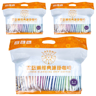 LAYONS COFFEE 雷恩獅咖啡 濾掛式咖啡 10g 經典系列, 30包, 3袋