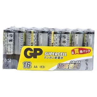 GP Batteries 超霸 超強碳鋅電池 16顆 AA 3號, 1組