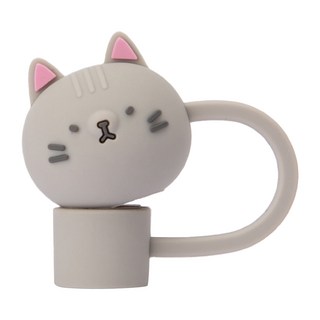 Oolab 良杯製所 喵星人矽膠防塵粗吸管蓋 芝麻, 1個, 1個