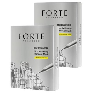 台塑生醫 FORTE 超光感淨白面膜 2盒 - 淨白保濕 提亮膚色, 5片