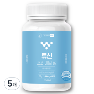 All Day One優質白胺酸錠營養劑, 60片, 5個