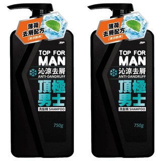 TOP 脫普 頂極男士 沁涼去屑洗髮精 750g, 2瓶