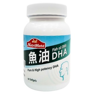 NutriMate 你滋美得 魚油DHA 軟膠囊, 90顆, 450mg, 1罐