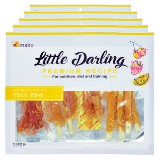 마코펫 강아지 리틀달링 건조간식, 혼합맛(닭갈비/고구마/꽈배기/어포사시미), 300g, 5개