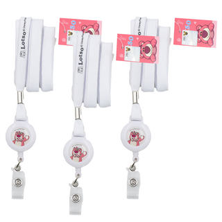 收納王妃 迪士尼 熊抱哥伸縮證件帶, 白色, 3條