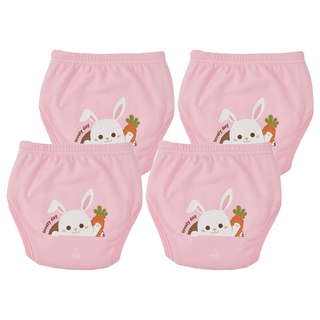 agazzang 嬰幼兒用 Friendly 6層如廁訓練褲, 粉紅色兔子, 4個