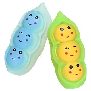 捏捏樂解壓發洩玩具2件組 觸感舒服 碗豆/毛豆, 1組, 顏色隨機