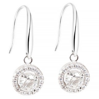 BIOAM 佰歐安 0.5克拉莫桑鑽耳環 18K白金星環設計