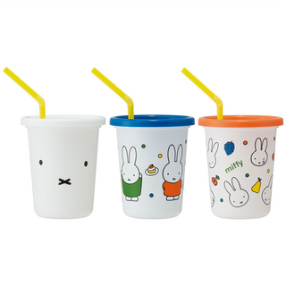 Skater miffy 塑膠吸管杯 3件, 320ml, 1組
