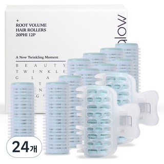 光澤和發光根捲髮卷, 單色, 24個
