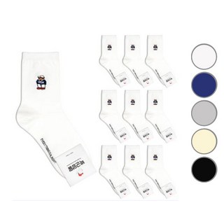 Park Goon 女款小熊印花中筒襪 10雙