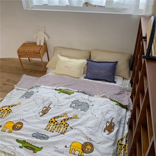 bebehome 柔軟親膚顆粒安撫毯 親子荳荳被 四季款, 叢林動物 多色