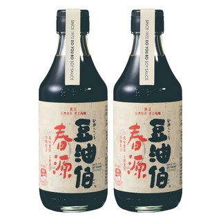 豆油伯 春源釀造醬油 台灣黑豆釀造 無添加 古法日曝, 300ml, 2瓶